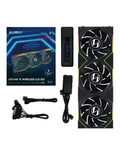 Lian Li 12RTLLCD1W3B sistema di raffreddamento per computer Case per computer Ventilatore 12 cm Nero