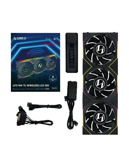 Lian Li 12RTLLCD1W3B sistema di raffreddamento per computer Case per computer Ventilatore 12 cm Nero