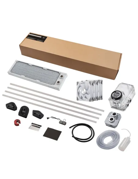 Phanteks EZ-Fit 360 D30-Kit Processore Kit di raffreddamento a liquido 12 cm Trasparente, Bianco 10 pz