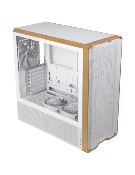 Lian Li Lancool LAN217W computer case Midi Tower Bianco, Legno