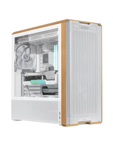 Lian Li Lancool LAN217W computer case Midi Tower Bianco, Legno