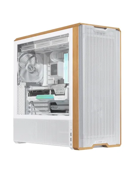 Lian Li Lancool LAN217W computer case Midi Tower Bianco, Legno