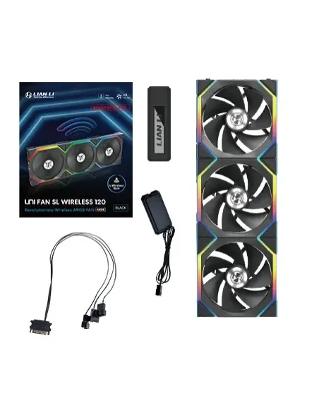 Lian Li UNI FAN SL Wireless 120 Reverse Blade Case per computer Ventilatore 12 cm Nero 3 pz