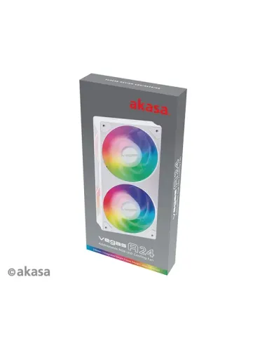 Akasa VEGAS A24 Case per computer, Processore Ventilatore 12 cm Bianco 1 pz