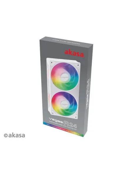 Akasa VEGAS A24 Case per computer, Processore Ventilatore 12 cm Bianco 1 pz