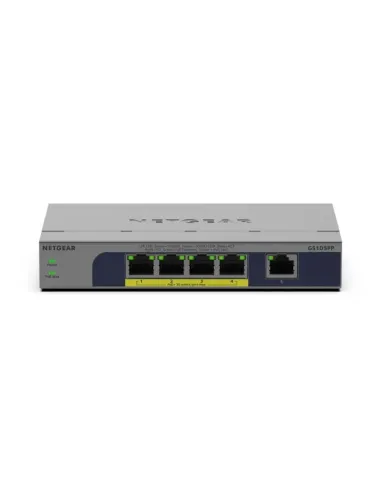 NETGEAR GS105PP Non gestito Gigabit Ethernet (10 100 1000) Supporto Power over Ethernet (PoE) Montaggio da desktop parete Grigio