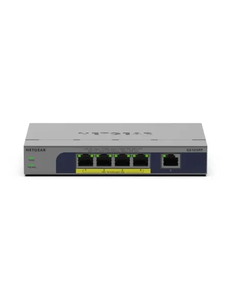 NETGEAR GS105PP Non gestito Gigabit Ethernet (10 100 1000) Supporto Power over Ethernet (PoE) Montaggio da desktop parete Grigio