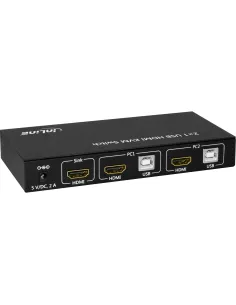 InLine KVM Desktop Switch, 2-porte, HDMI 4K2K, USB 2.0 Hub, con Audio 2