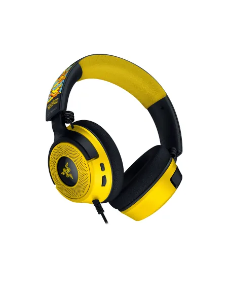 Razer Kraken V4 X Pokemon Auricolare Cablato A Padiglione Gaming USB Type-C USB Type-A Nero, Giallo