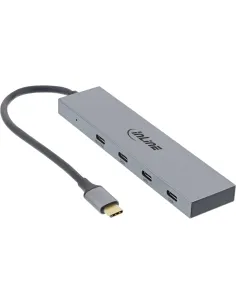 InLine USB 3.2 Gen.2 Hub (10Gb s), 4 porte USB-C, OTG, custodia in allumi