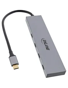 InLine USB 3.2 Gen.2 Hub (10Gb s), 4 porte USB-C, OTG, custodia in allumi 2