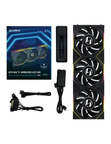Lian Li 12TLLCD1W3B sistema di raffreddamento per computer Case per computer Ventilatore 12 cm Nero