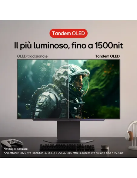 LG UltraGear OLED 27GX700A Monitor Gaming 27" QHD 280Hz Tandem OLED
