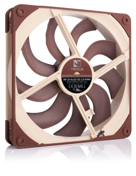 Noctua NF-A14X25 G2 LS-PWM sistema di raffreddamento per computer Case per computer Raffreddatore d'aria 14 cm Beige, Marrone 1