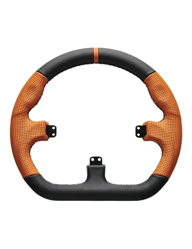 Asetek Closed D Orange Leather Rim Volante da corsa