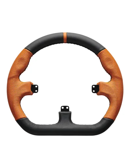 Asetek Closed D Orange Leather Rim Volante da corsa