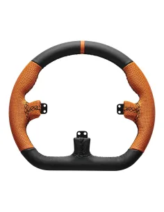 Asetek Closed D Orange Leather Rim Volante da corsa 2