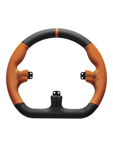 Asetek Closed D Orange Leather Rim Volante da corsa