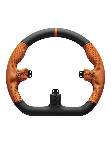 Asetek Closed D Orange Leather Rim Volante da corsa
