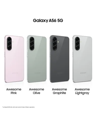 Samsung Galaxy A56 5G, Smartphone con Funzioni intelligenti, Display Super AMOLED 6.7”, 8GB RAM, 128GB, Camera 50MP, Batteria