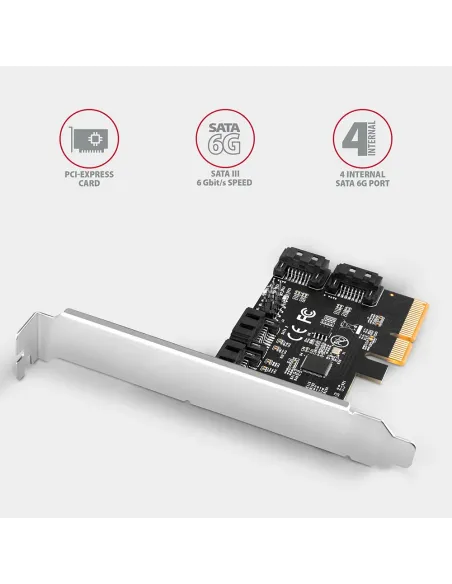 Axagon PCES-SA4X4 scheda di interfaccia e adattatore Interno SATA