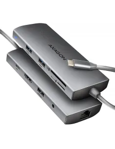 Axagon HMC-8HLSA replicatore di porte e docking station per laptop Cablato USB 3.2 Gen 1 (3.1 Gen 1) Type-C Grigio