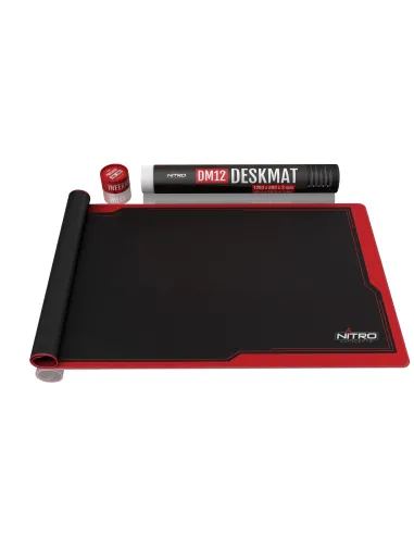 Nitro Concepts DM12 Tappetino per mouse per gioco da computer Nero, Rosso