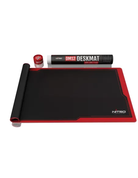 Nitro Concepts DM12 Tappetino per mouse per gioco da computer Nero, Rosso