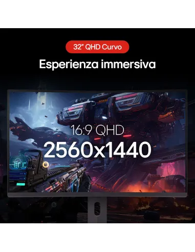 LG UltraGear Monitor Gaming 32" 16 9 curvo QHD 180Hz 1ms