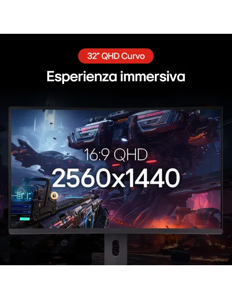 LG UltraGear Monitor Gaming 32" 16 9 curvo QHD 180Hz 1ms