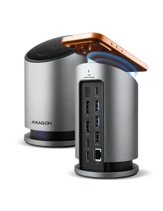 Axagon HMC-WL9 replicatore di porte e docking station per laptop Cablato USB 3.2 Gen 2 (3.1 Gen 2) Type-C Grigio