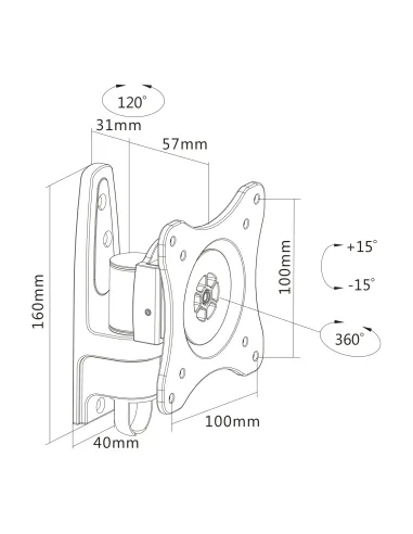 InLine montaggio a parete, per TFT fino a 69cm (27"), max. 15kg