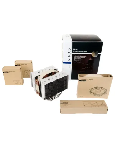 Noctua NH-D15 sistema di raffreddamento per computer Processore Refrigeratore 14 cm Beige, Marrone, Acciaio