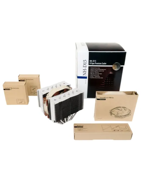 Noctua NH-D15 sistema di raffreddamento per computer Processore Refrigeratore 14 cm Beige, Marrone, Acciaio