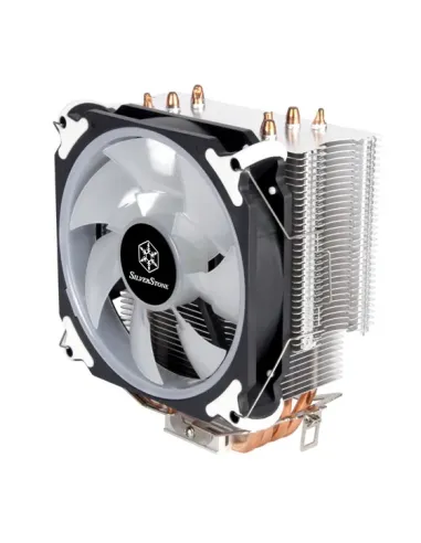 Silverstone AR12 RGB Processore Refrigeratore 12 cm Nero, Acciaio inox, Bianco