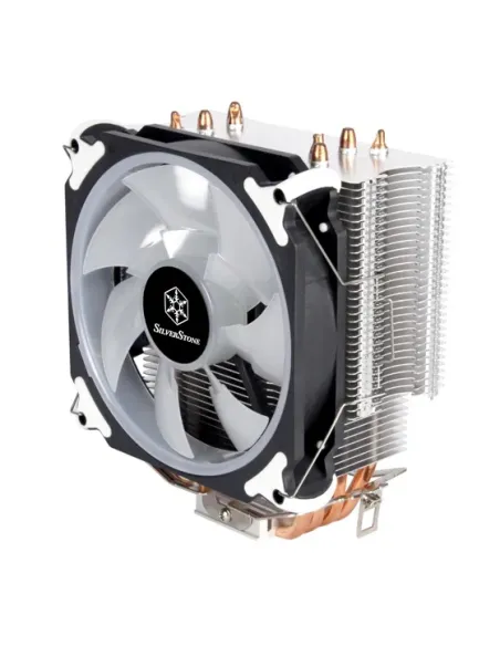Silverstone AR12 RGB Processore Refrigeratore 12 cm Nero, Acciaio inox, Bianco