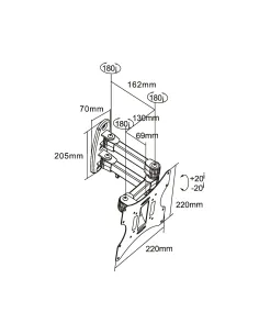 InLine Staffa da parete per TFT LCD LED plasma, (23-42"), max. 30 kg 2