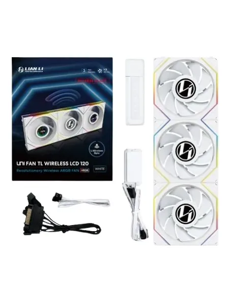 Lian Li 12RTLLCD1W3W sistema di raffreddamento per computer Case per computer Ventilatore 12 cm Bianco