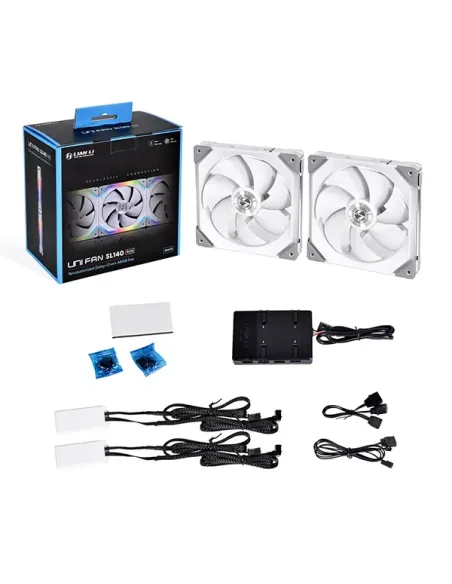 Lian Li Uni Fan SL140 Case per computer Ventilatore 14 cm Bianco 2 pz