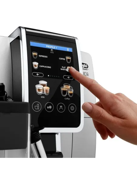 De’Longhi Dinamica Plus ECAM380.85.SB, Macchina Automatica per Caffè in Chicchi, Cappuccino al tocco di un tasto con la Caraffa
