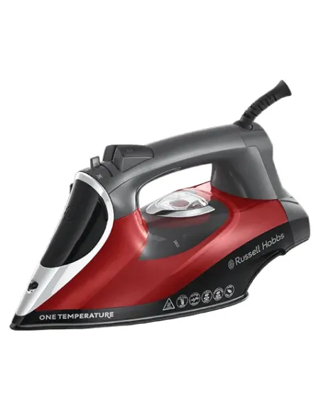 Russell Hobbs 25090-56 ferro da stiro Ferro da stiro a secco e a vapore Piastra in Ceramica 2600 W Nero, Grigio, Rosso