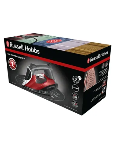 Russell Hobbs 25090-56 ferro da stiro Ferro da stiro a secco e a vapore Piastra in Ceramica 2600 W Nero, Grigio, Rosso