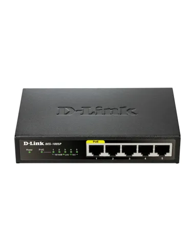 D-Link DES-1005P Non gestito L2 Fast Ethernet (10 100) Supporto Power over Ethernet (PoE) Nero