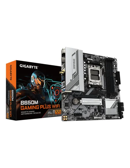 GIGABYTE B650M GAMING PLUS WIFI Scheda madre - CPU AMD Ryzen 9000, VRM a 5+2+2 fasi, fino a 8000 MHz DDR5, 2xPCIe 4.0 M.2, LAN
