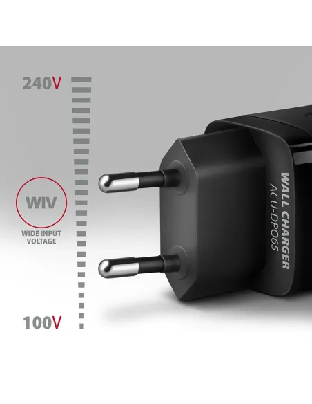 Axagon ACU-DPQ65 Caricabatterie per dispositivi mobili Telefono cellulare, Netbook, Computer portatile, Smartphone, Orologio