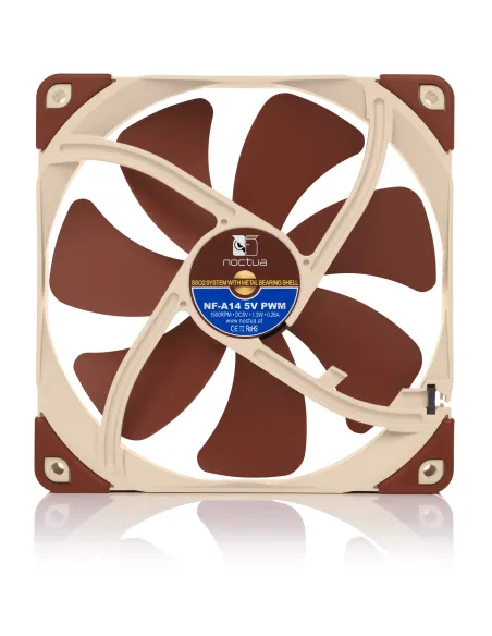 Noctua NF-A14 Case per computer Ventilatore 14 cm Beige, Marrone