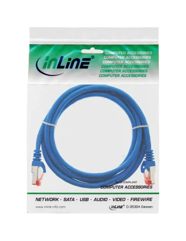 InLine Cavo patch Lan, S FTP (PiMf), Cat.6, 250 MHz, PVC, CU, blu, 0,5m