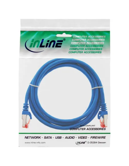 InLine Cavo patch Lan, S FTP (PiMf), Cat.6, 250 MHz, PVC, CU, blu, 0,5m
