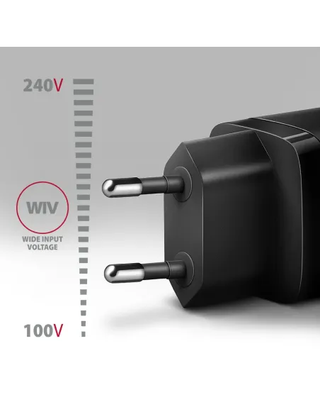 Axagon ACU-PQ20 wall charger QC3.0 AFC FCP+ PD type-C 20 W - schwarz - USB Typ C Telefono cellulare, Smartphone, Orologio