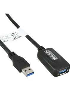 InLine Prolunga attiva USB 3.2 Gen.1, da maschio A a femmina A, nero, 5m